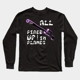 All Fired Up In Flames, v. Code Pink Wht Text T-Shirt Long Sleeve T-Shirt